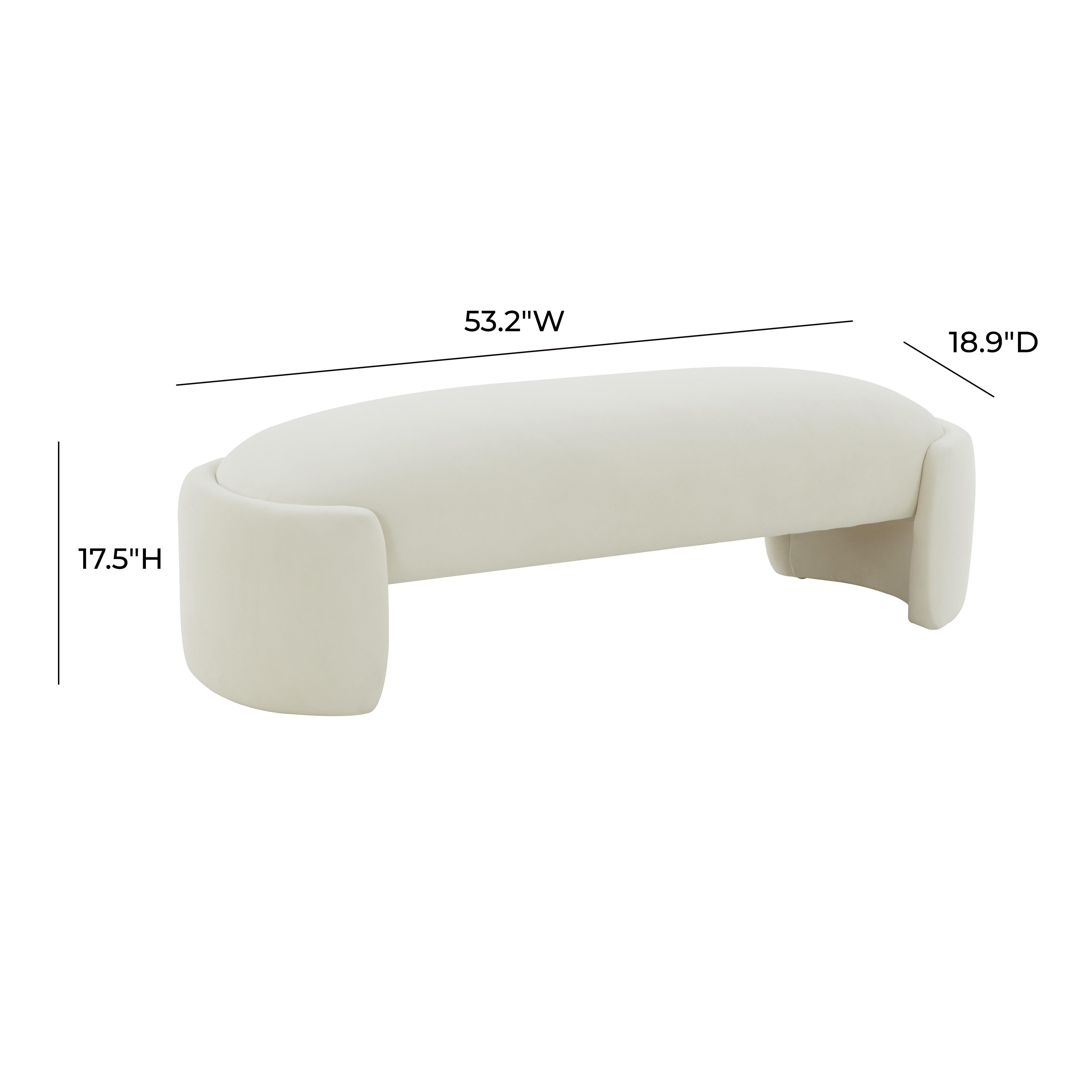 Toledo Cream Velvet Bench