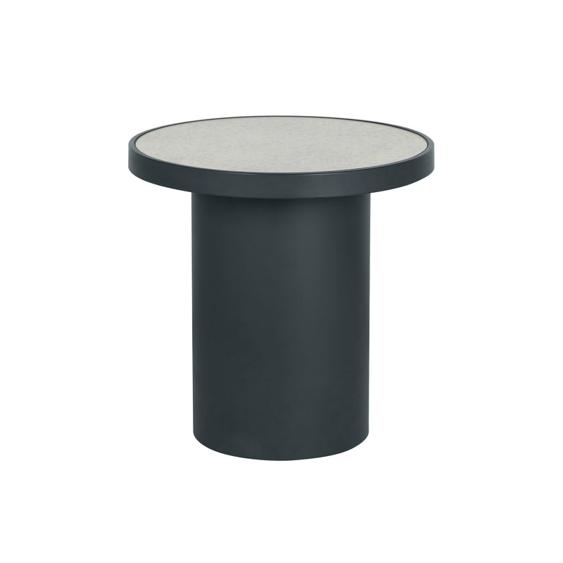 Nautilus Antique Silver Mirrored Side Table - UK