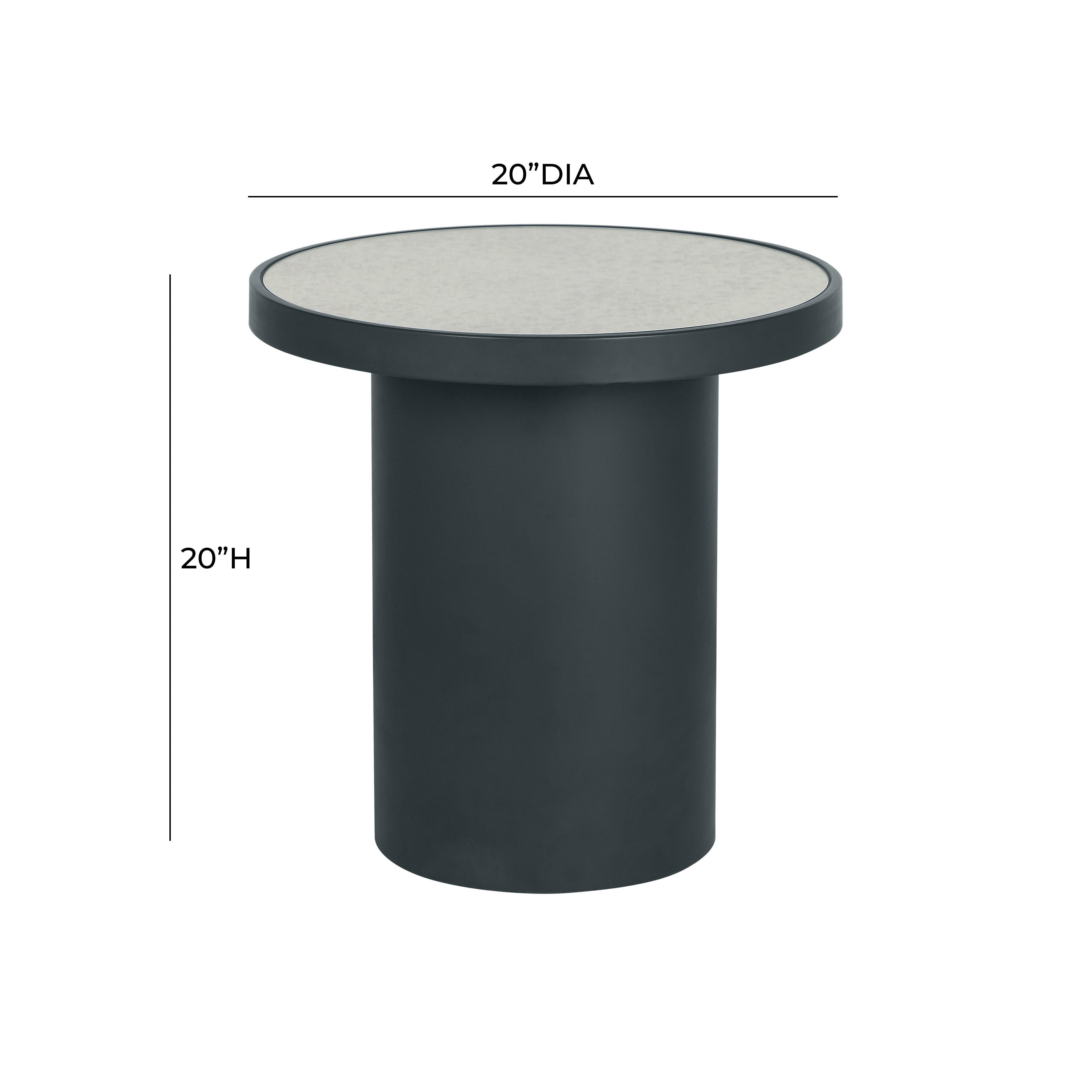 Nautilus Antique Silver Mirrored Side Table - UK