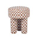 Claire Brown Checkered Boucle Stool - UK