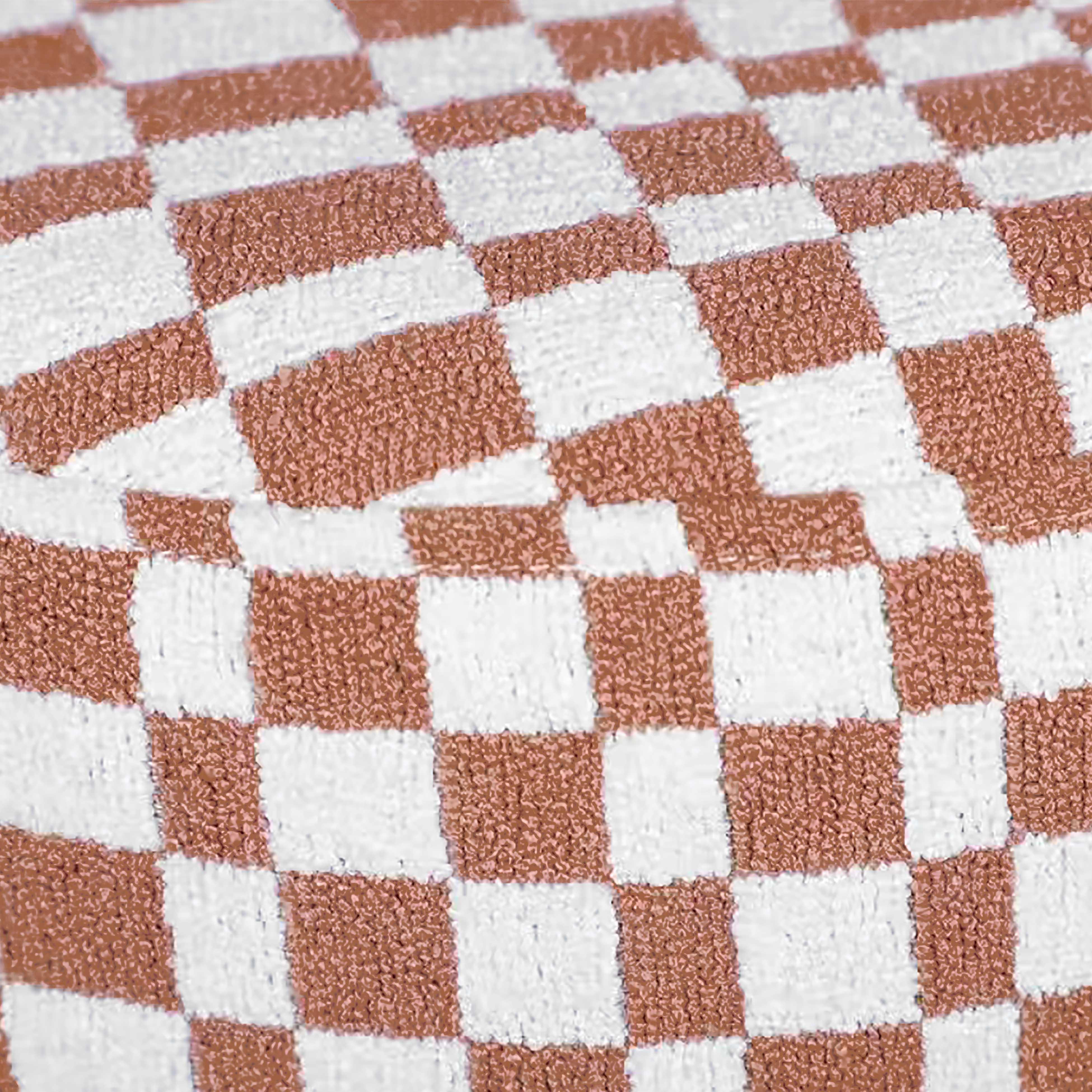 Claire Brown Checkered Boucle Stool - UK