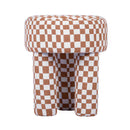 Claire Brown Checkered Boucle Stool - UK