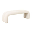 Leigh Cream Velvet Channeled Bench - UK