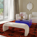 Leigh Cream Velvet Channeled Bench - UK