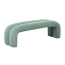 Leigh Green Velvet Channeled Bench - UK