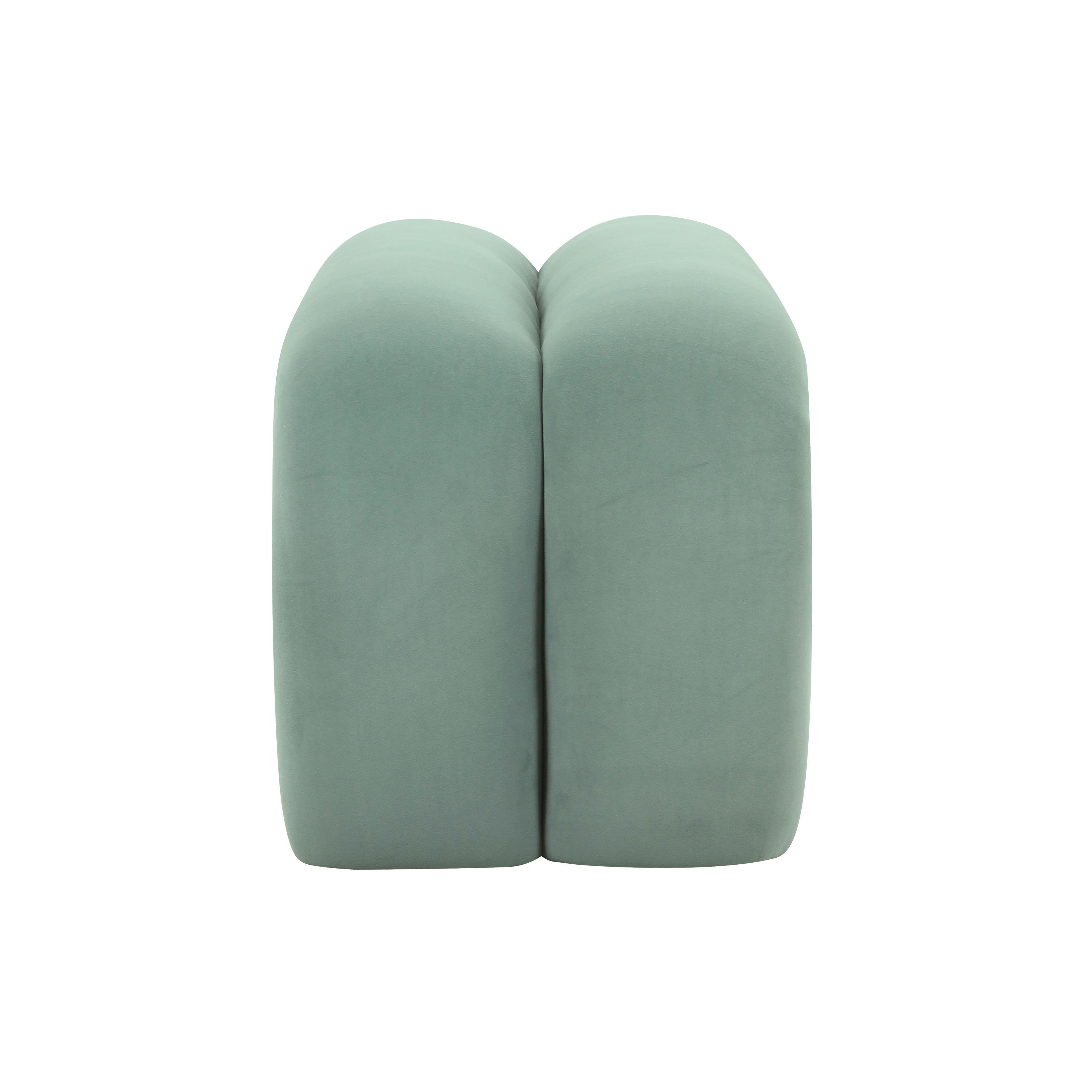 Leigh Green Velvet Channeled Bench - UK