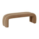 Leigh Taupe Velvet Channeled Bench - UK
