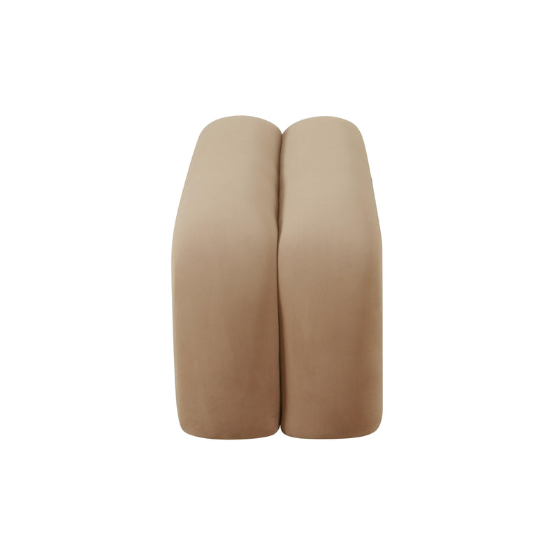 Leigh Taupe Velvet Channeled Bench - UK