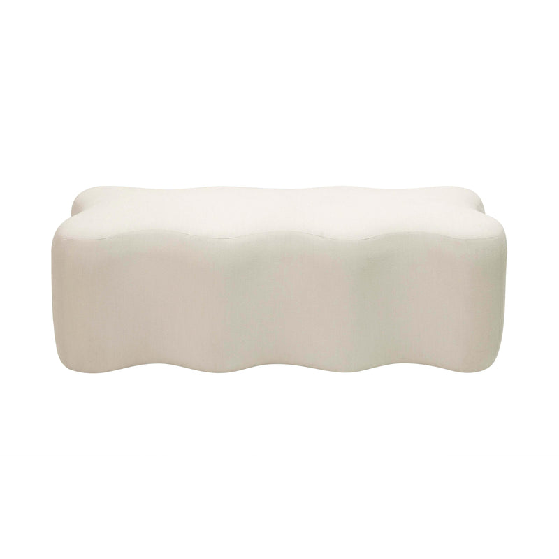 Archie Upholstered Bench in Cream Linen - UK