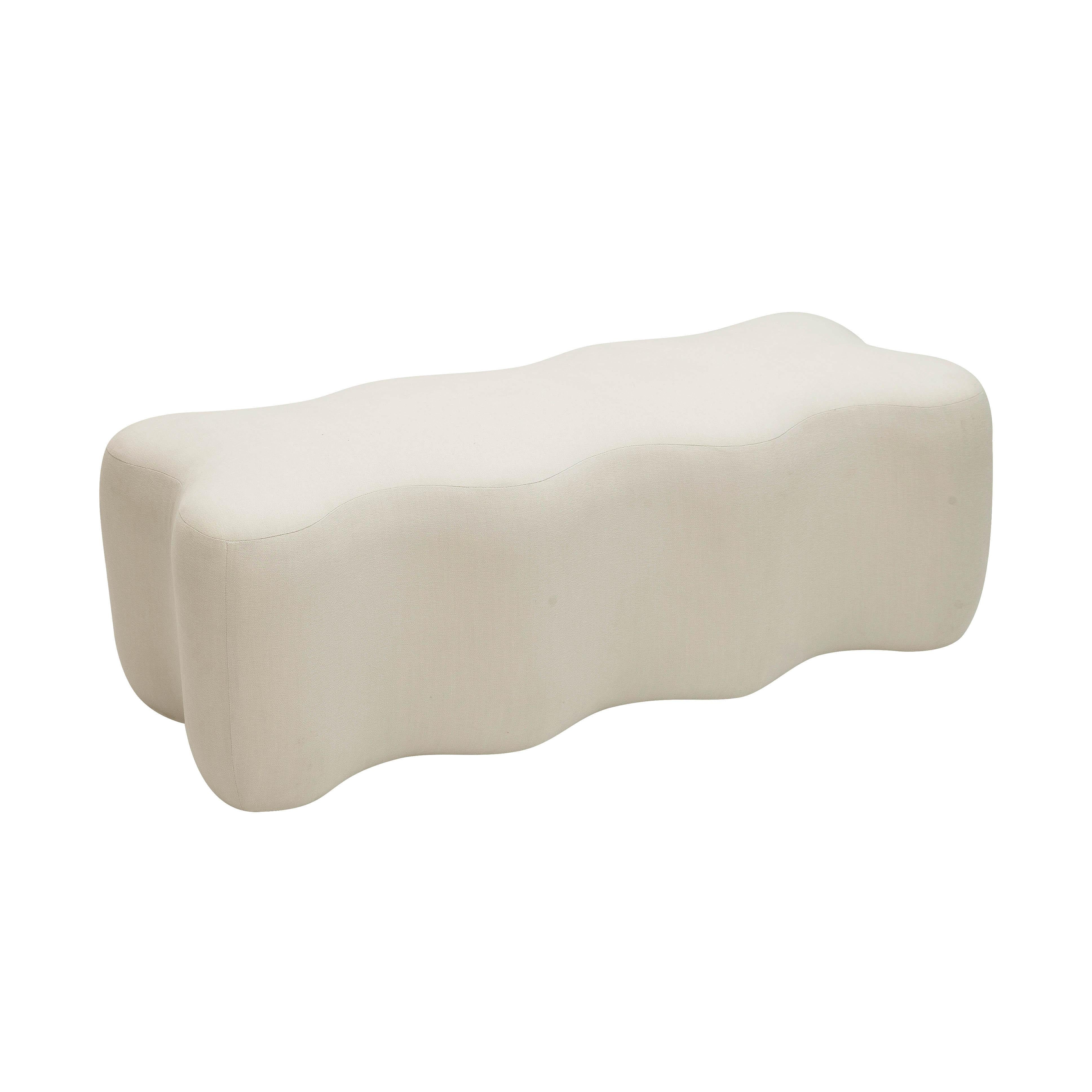 Archie Upholstered Bench in Cream Linen - UK