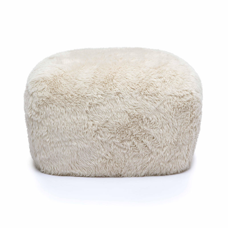 Britt Natural Vegan Shearling Ottoman