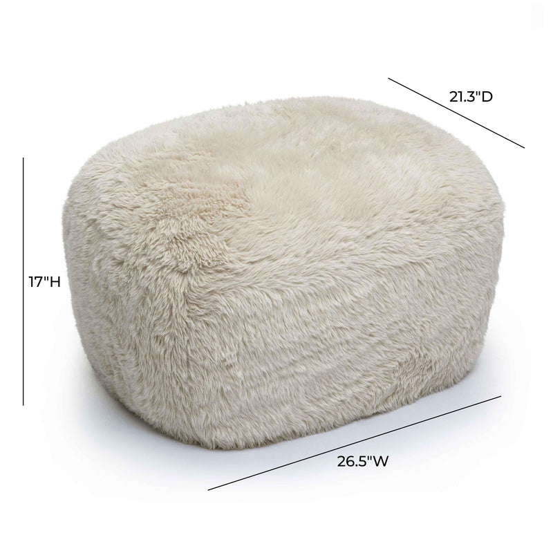 Britt Natural Vegan Shearling Ottoman