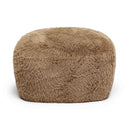Britt Dark Taupe Vegan Shearling Ottoman