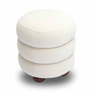 Stefanie Cream Velvet Ottoman