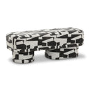 Lena Black and White Jacquard Bench