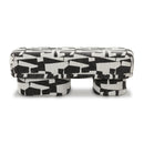 Lena Black and White Jacquard Bench