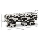 Lena Black and White Jacquard Bench