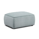 Travie Sea Foam Performance Corduroy Velvet Ottoman