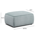 Travie Sea Foam Performance Corduroy Velvet Ottoman