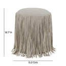 Shag Me Grey Performance Vegan Leather Ottoman