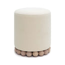 Dex Cream Upcycled Fabric Ottoman