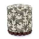 Dex Cream Leopard Jacquard Ottoman