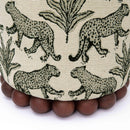 Dex Cream Leopard Jacquard Ottoman