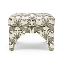Raji Cream Leopard Jacquard Ottoman