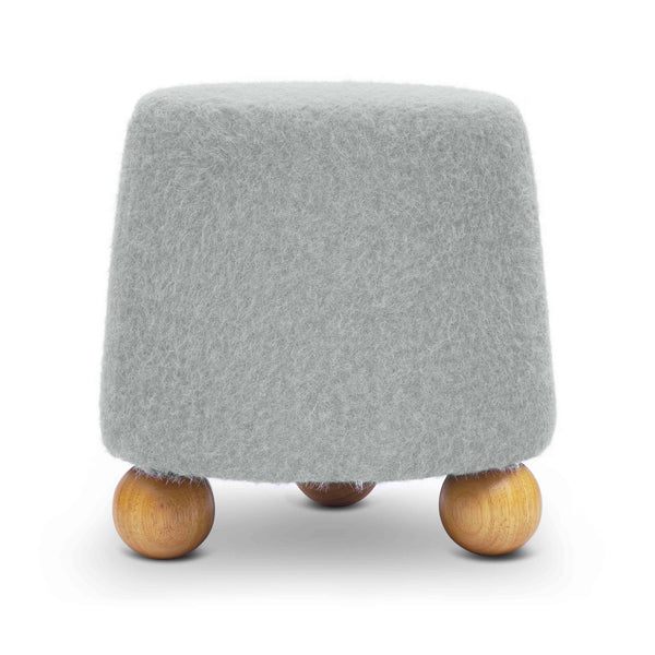 Jaine Stone Grey Loose Mohair Ottoman