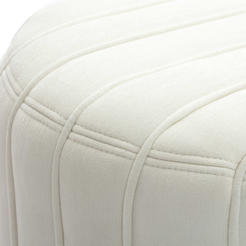 Pouch Cream Chenille Ottoman
