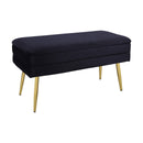 Ziva Black Velvet Storage Bench