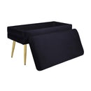 Ziva Black Velvet Storage Bench