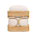 Lauretta Cream Fabric and Natural Rattan Accent Chair