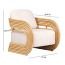 Lauretta Cream Fabric and Natural Rattan Accent Chair