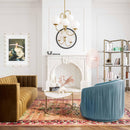 London Blue Pleated Swivel Chair