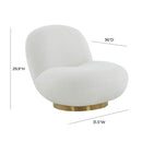 Emily White Boucle Swivel Chair