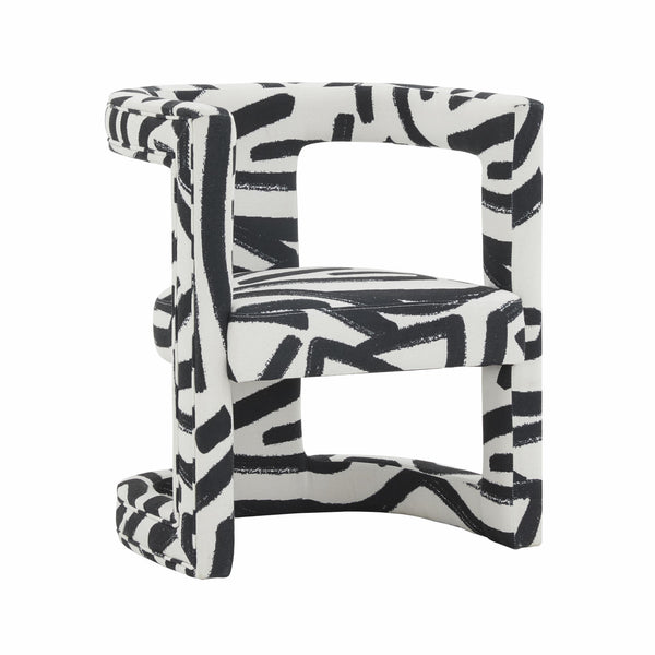 Ada Chair in Black Brushstroke Pattern - UK