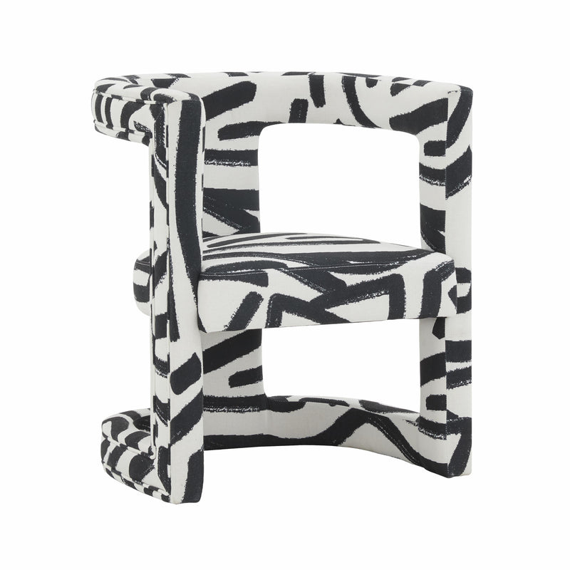 Ada Chair in Black Brushstroke Pattern - UK