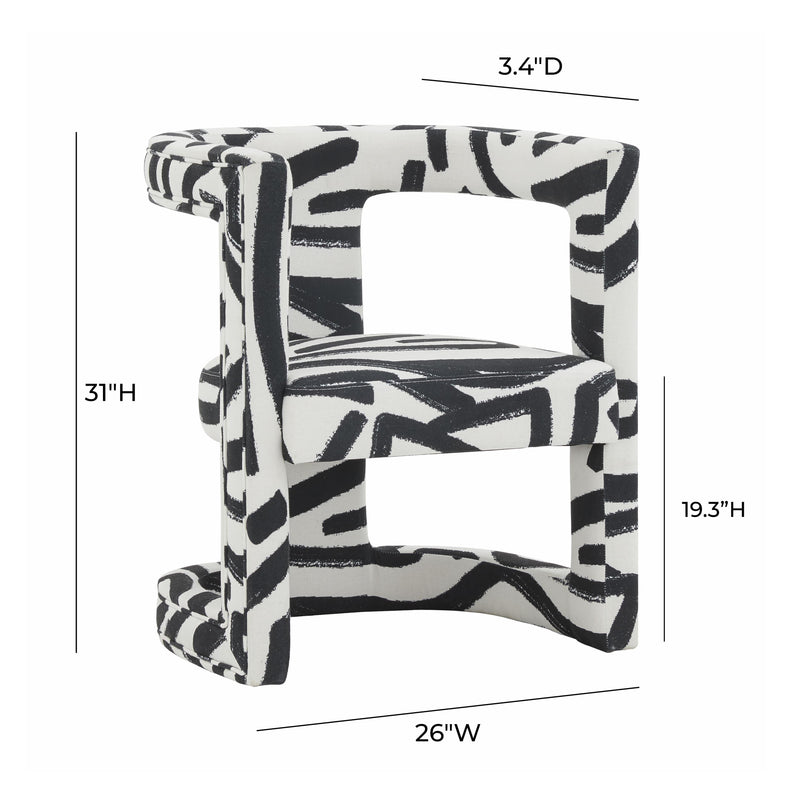 Ada Chair in Black Brushstroke Pattern - UK