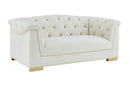 Farah Cream Velvet Loveseat