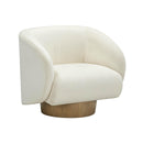 Presley Cream Velvet Swivel Accent Chair