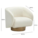 Presley Cream Velvet Swivel Accent Chair