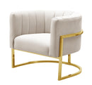 Magnolia Spotted Cream Chair with Gold - UK