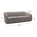 Yara Pleated Grey Velvet Sofa
