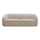 Yara Pleated Beige Velvet Sofa