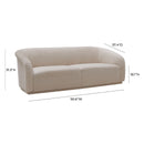 Yara Pleated Beige Velvet Sofa