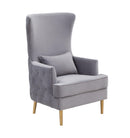Alina Grey Tall Tufted Back Chair