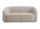 Yara Pleated Beige Velvet Loveseat