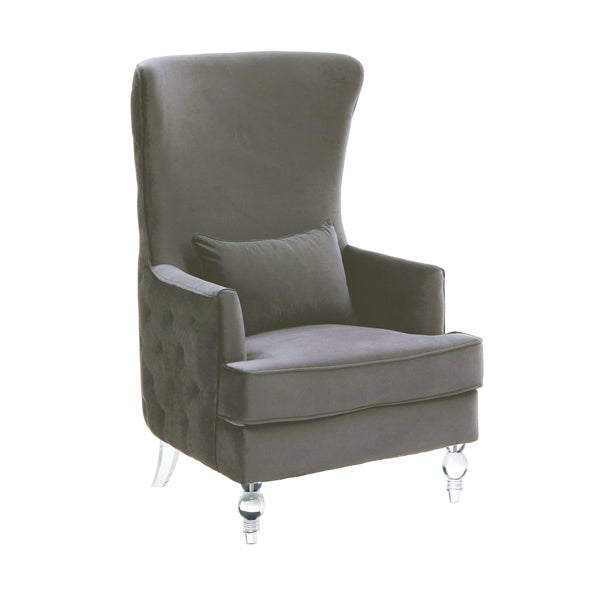 Aubree Tall Chair with Acrylic Legs - Grey