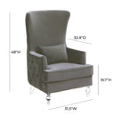 Aubree Tall Chair with Acrylic Legs - Grey